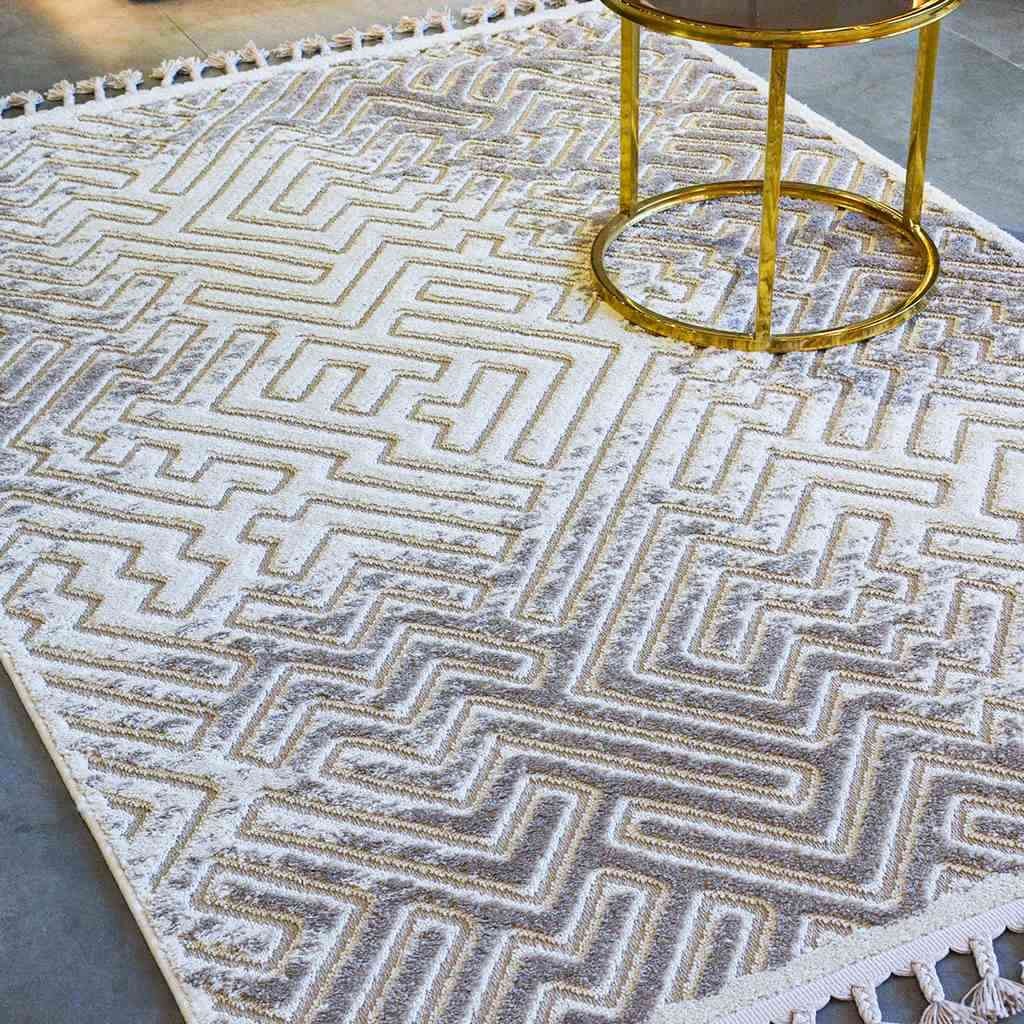 Heat Set Polyester Boho Land Rug Multi color